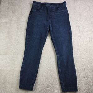 Spanx Jeanish Ankle Leggings Women's‎ Sz L Blue Skinny Slimming